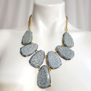 Pick your Plum gold tone & blue stone necklace